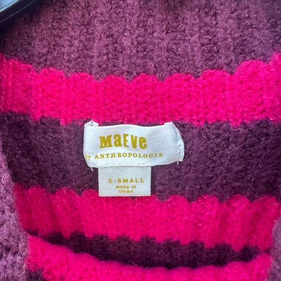 Anthropologie Red and Black Striped Turtleneck Sweater - Picture 4 of 7